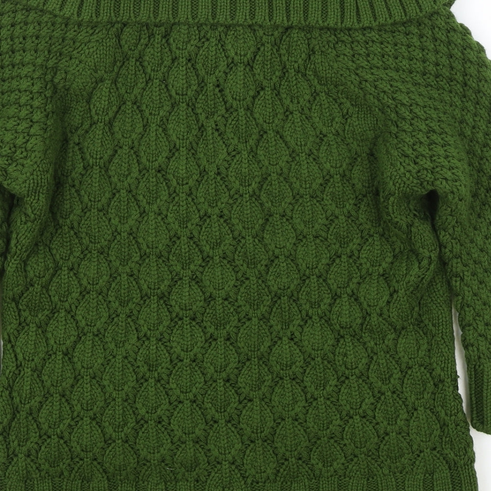 George Womens Green Cowl Neck Acrylic Cardigan Jumper Size 10