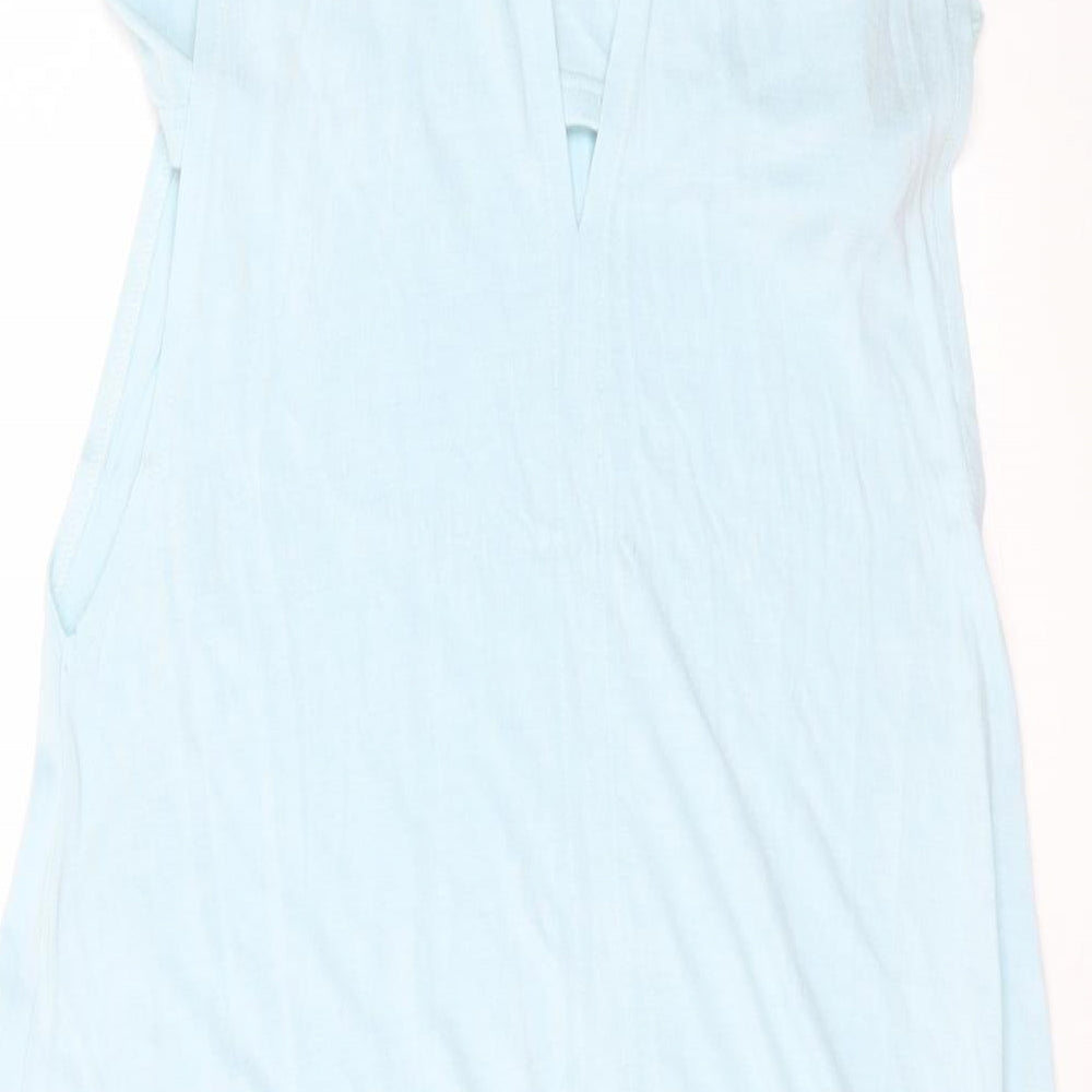Bench Womens Blue Viscose A-Line Size M Boat Neck Pullover