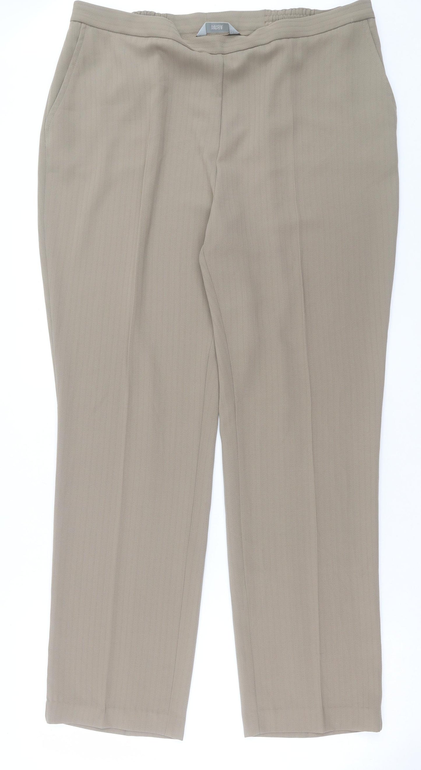 Marks and Spencer Womens Brown Polyester Trousers Size 18 L32 in Regular Button