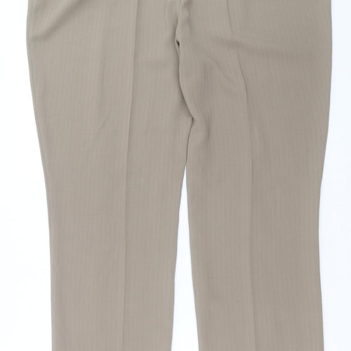 Marks and Spencer Womens Brown Polyester Trousers Size 18 L32 in Regular Button