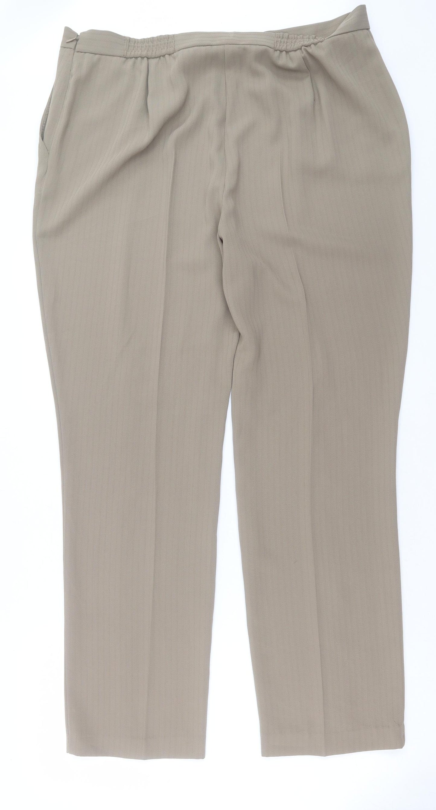 Marks and Spencer Womens Brown Polyester Trousers Size 18 L32 in Regular Button