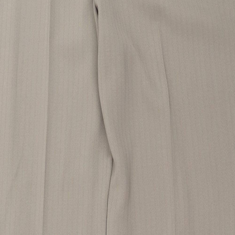 Marks and Spencer Womens Brown Polyester Trousers Size 18 L32 in Regular Button