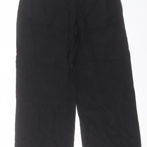 H&M Womens Black Lyocell Trousers Size 10 L31 in Regular Hook & Eye