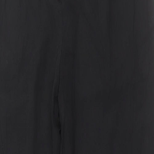 H&M Womens Black Lyocell Trousers Size 10 L31 in Regular Hook & Eye