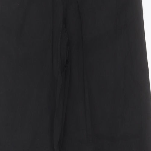 H&M Womens Black Lyocell Trousers Size 10 L31 in Regular Hook & Eye