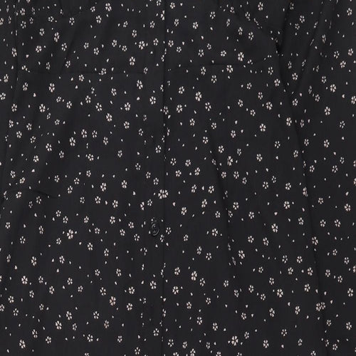Missguided Womens Black Fair Isle Polyester A-Line Size 8 Boat Neck Button