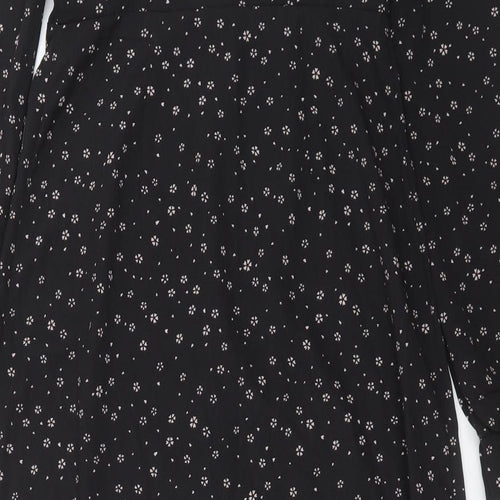 Missguided Womens Black Fair Isle Polyester A-Line Size 8 Boat Neck Button