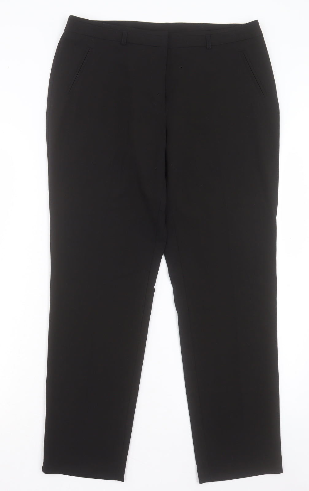 Dorothy Perkins Womens Black Polyester Trousers Size 12 L29 in Regular Hook & Eye