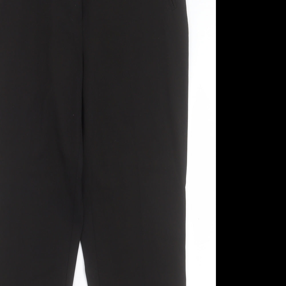 Dorothy Perkins Womens Black Polyester Trousers Size 12 L29 in Regular Hook & Eye