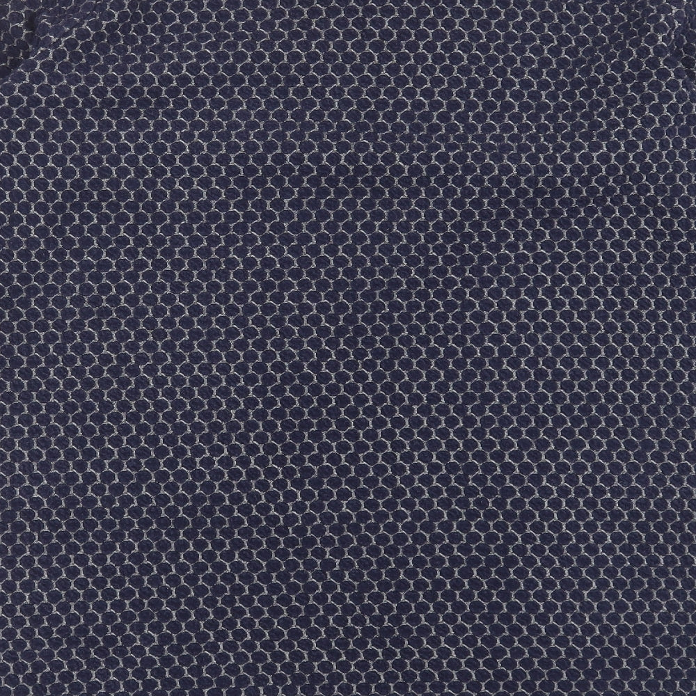 Joules Womens Blue Geometric Polyester Jumper Dress Size 16 Boat Neck Pullover
