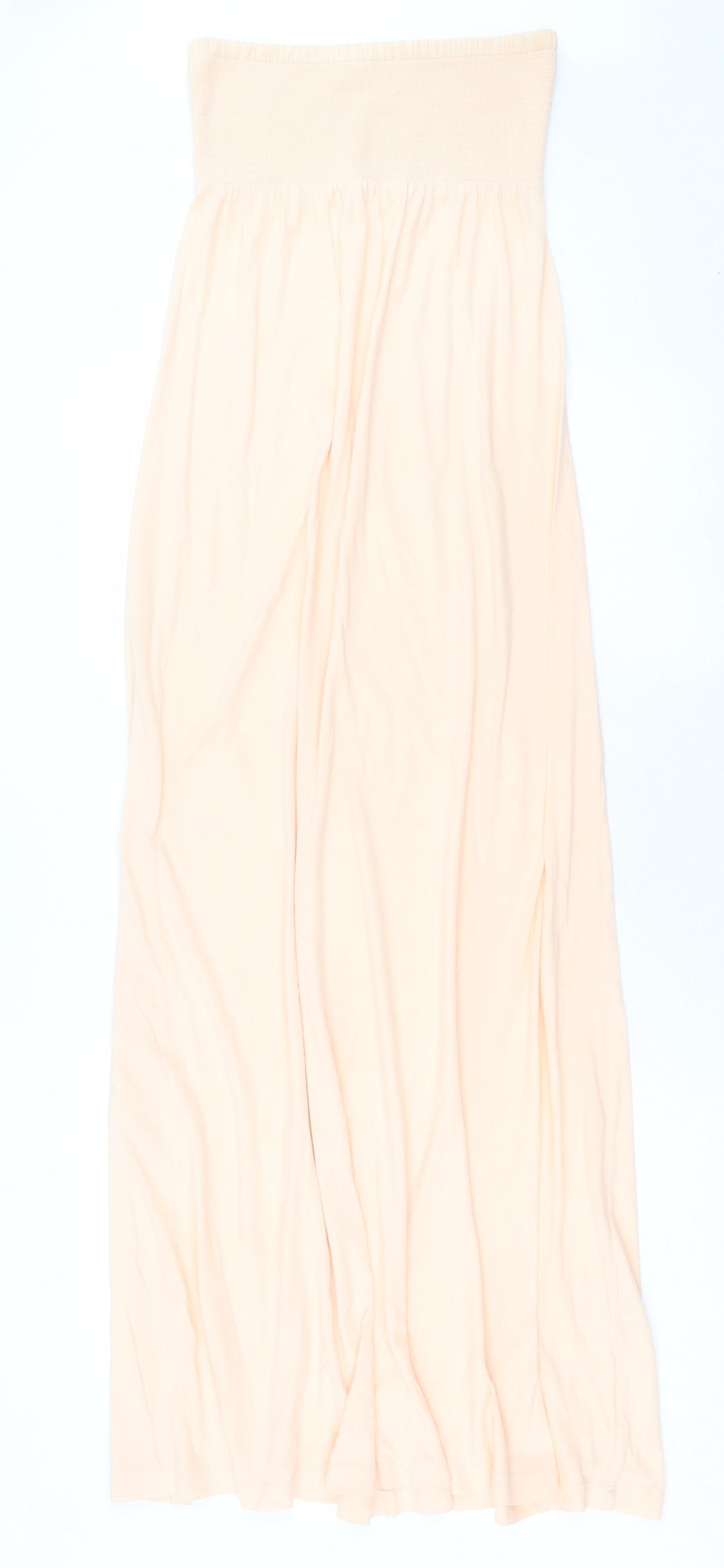 ASOS Womens Pink Cotton A-Line Size 8 Off the Shoulder Pullover - Bandeau Dress