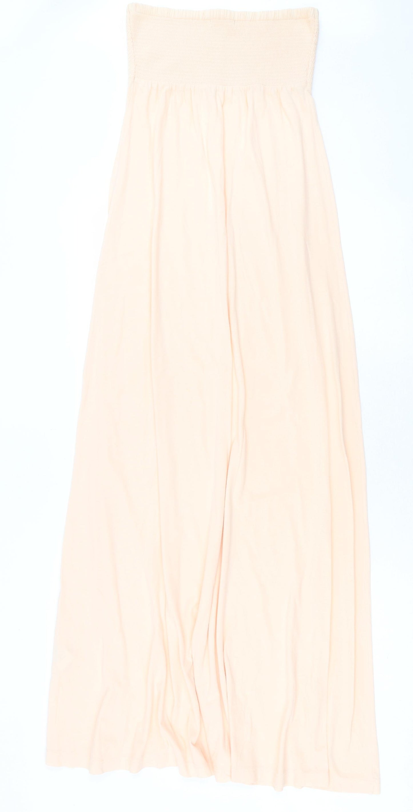 ASOS Womens Pink Cotton A-Line Size 8 Off the Shoulder Pullover - Bandeau Dress