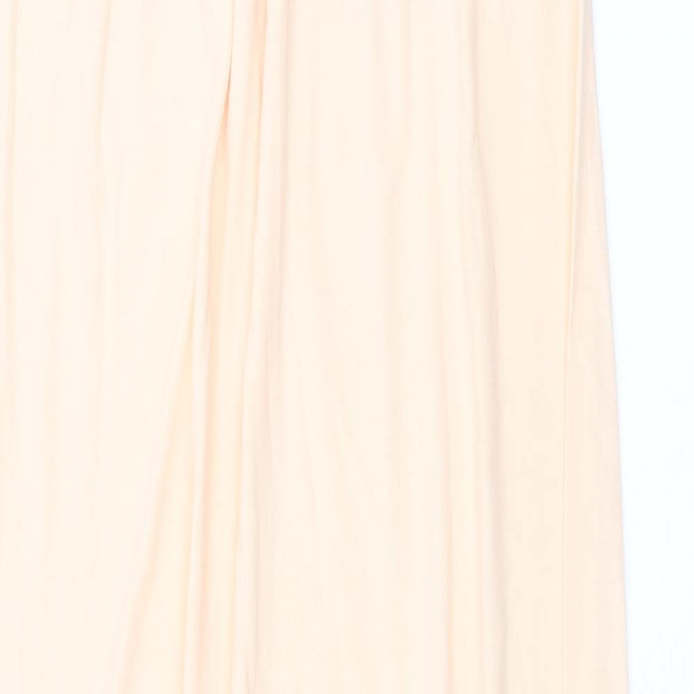 ASOS Womens Pink Cotton A-Line Size 8 Off the Shoulder Pullover - Bandeau Dress