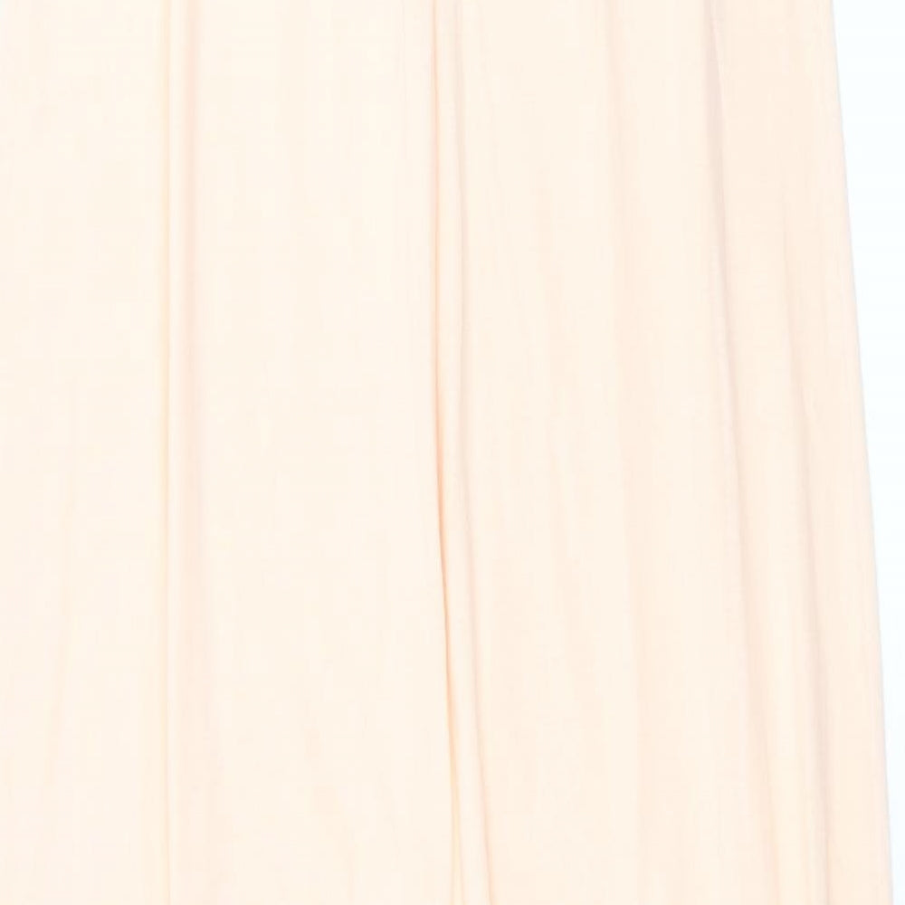 ASOS Womens Pink Cotton A-Line Size 8 Off the Shoulder Pullover - Bandeau Dress