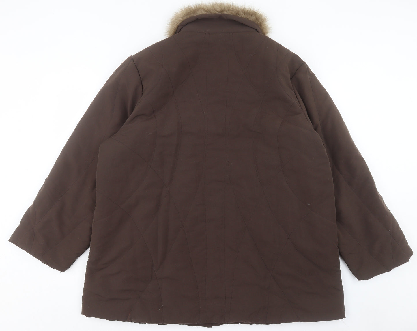 neville Womens Brown Jacket Coat Size 22 Button