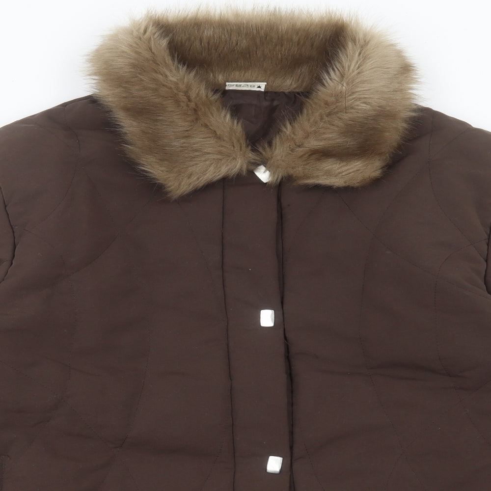 neville Womens Brown Jacket Coat Size 22 Button