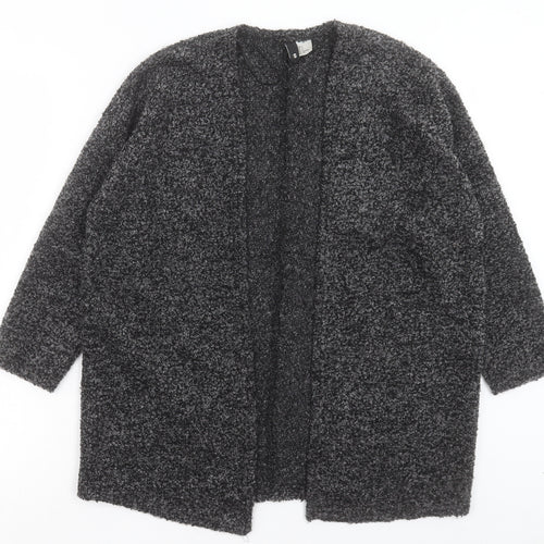 H&M Womens Grey V-Neck Acrylic Cardigan Jumper Size S
