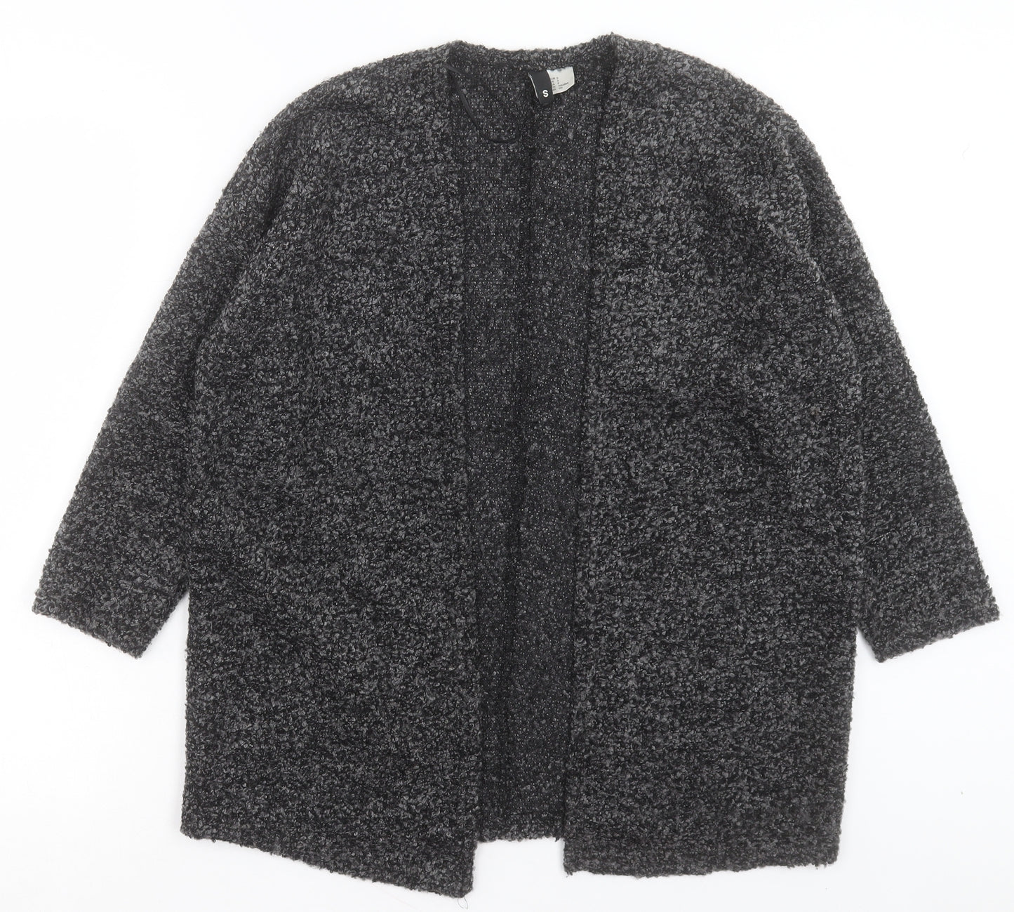 H&M Womens Grey V-Neck Acrylic Cardigan Jumper Size S