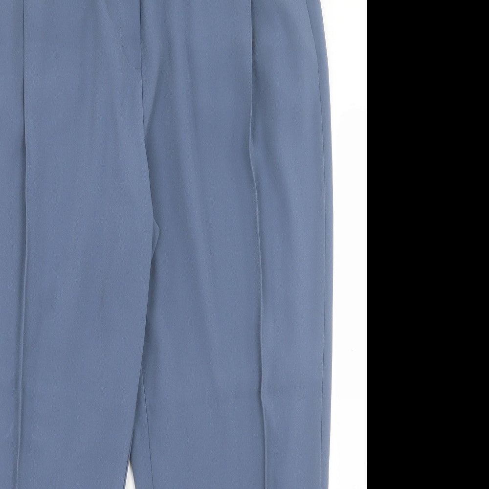 Marks and Spencer Womens Blue Polyester Trousers Size 16 L28 in Regular