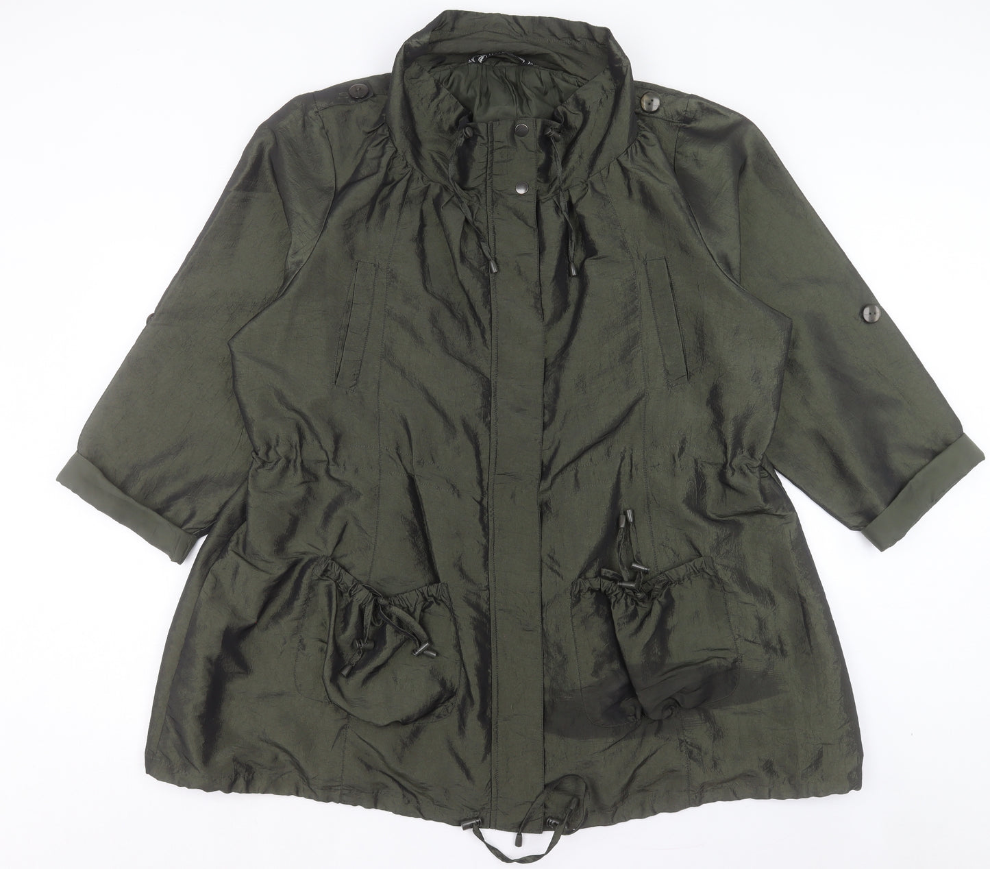 Joanna Hope Womens Green Jacket Size 24 Zip