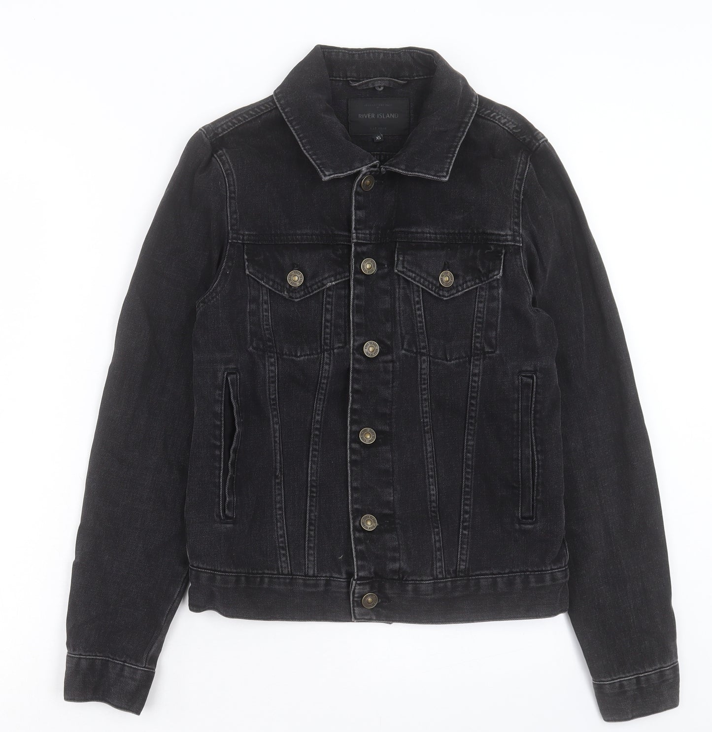 River Island Womens Black Jacket Size XS Button