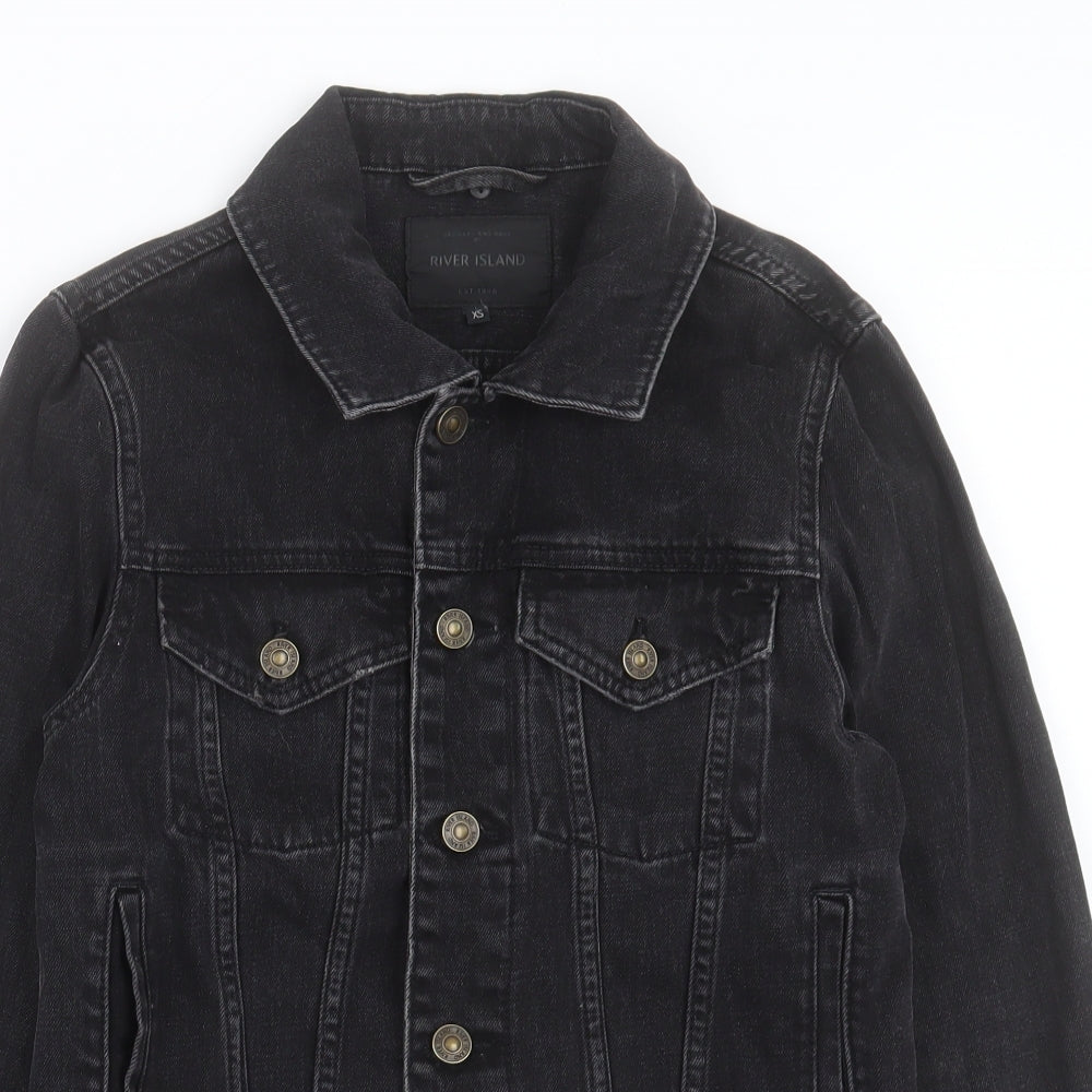 River Island Womens Black Jacket Size XS Button