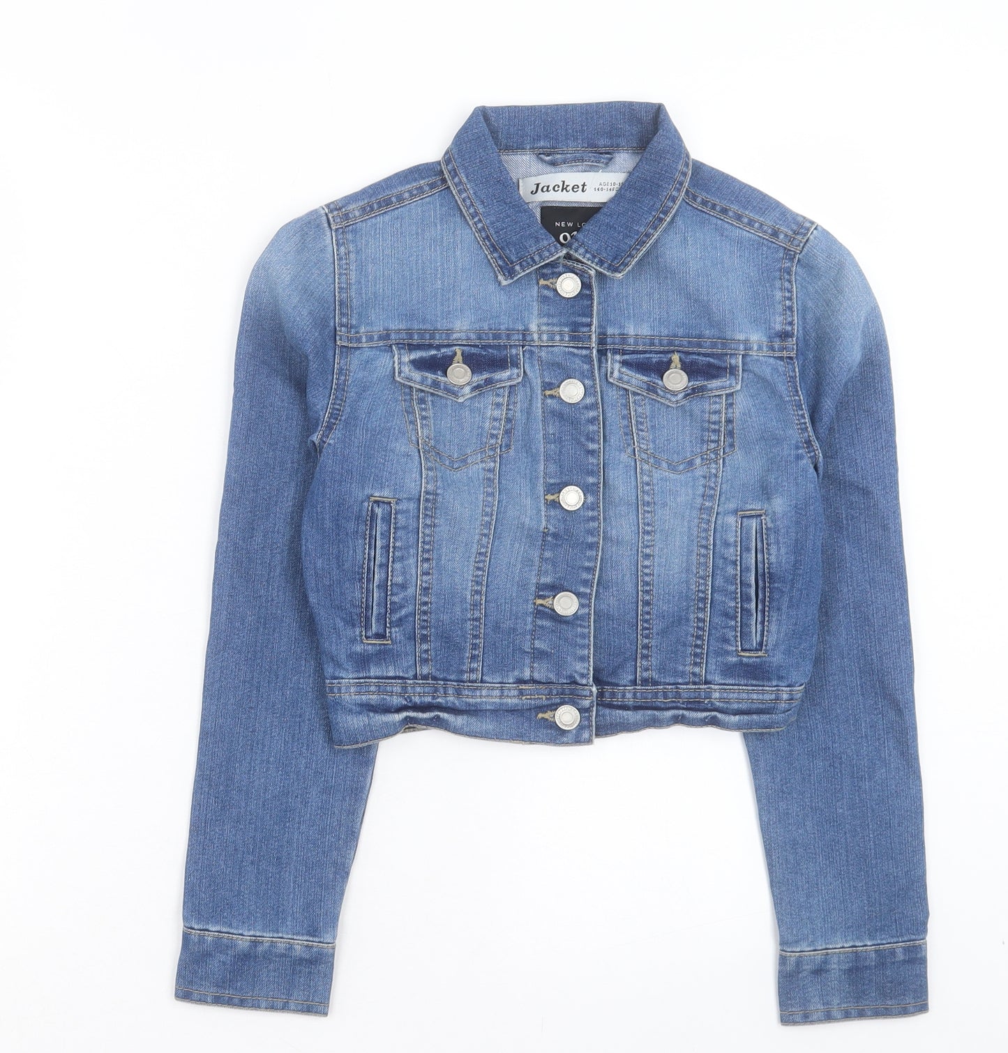 New Look Girls Blue Basic Jacket Jacket Size 10-11 Years Button