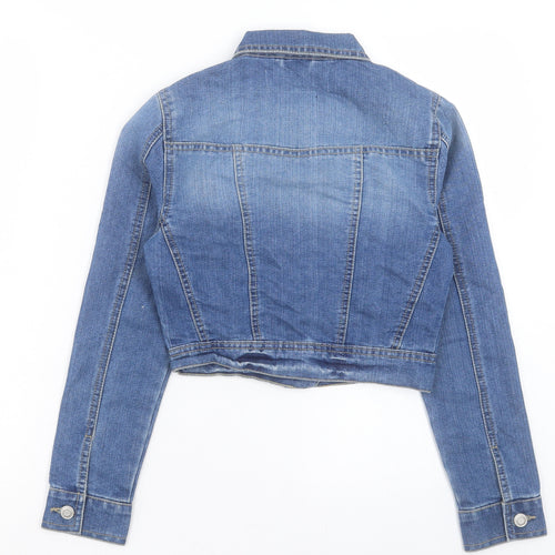 New Look Girls Blue Basic Jacket Jacket Size 10-11 Years Button