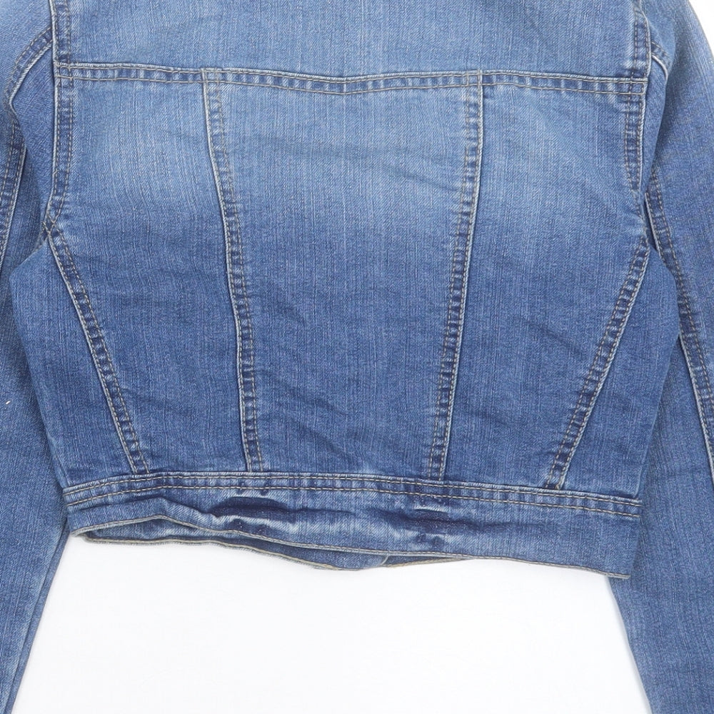 New Look Girls Blue Basic Jacket Jacket Size 10-11 Years Button