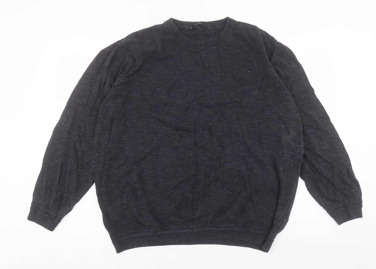 George Mens Grey Crew Neck Cotton Pullover Jumper Size 3XL