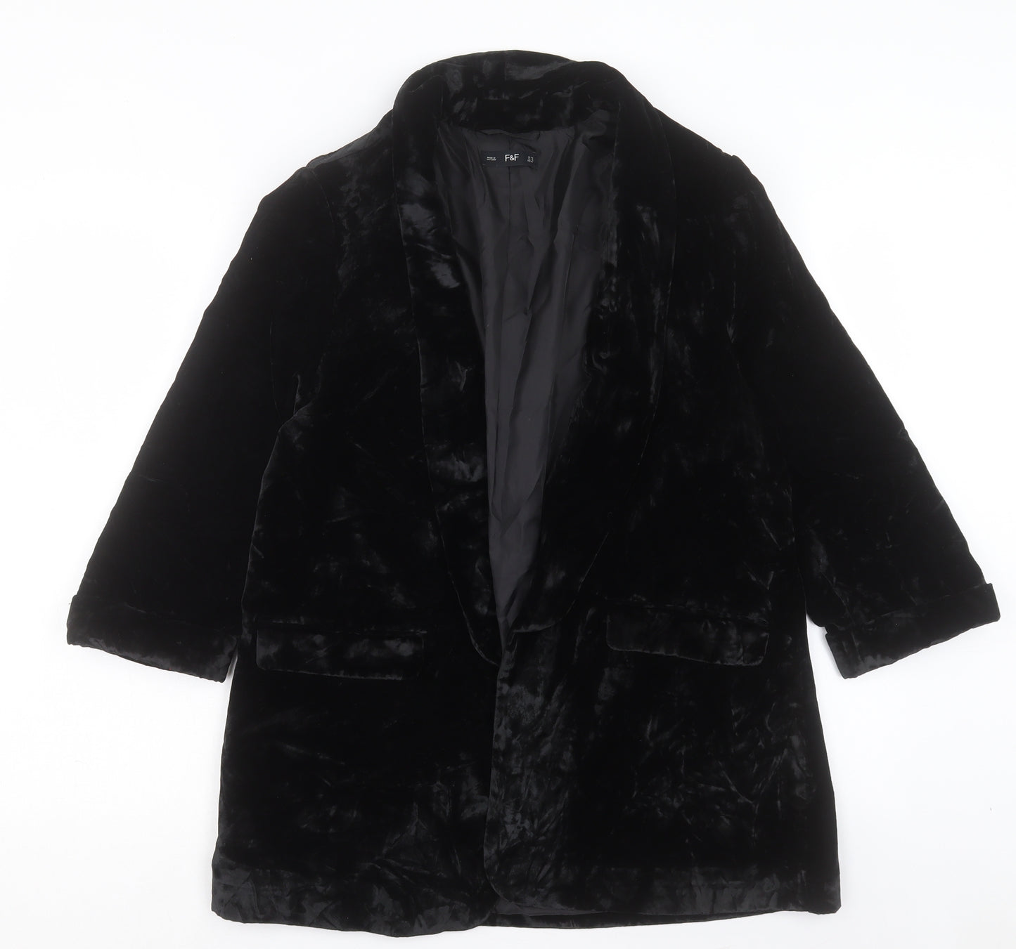 F&F Womens Black Jacket Blazer Size 14