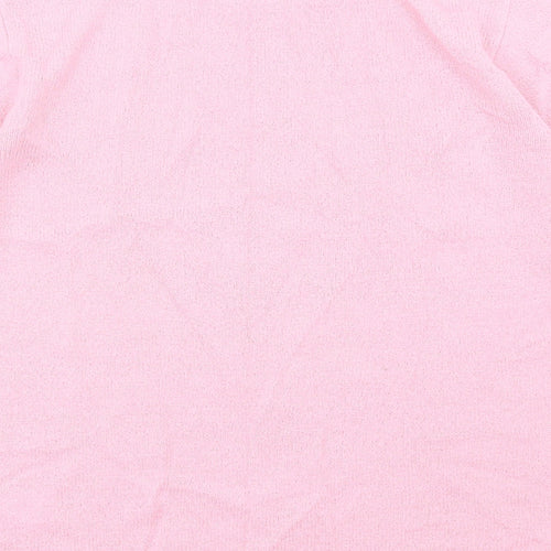 Damart Womens Pink Acrylic Basic T-Shirt Size 14 Crew Neck