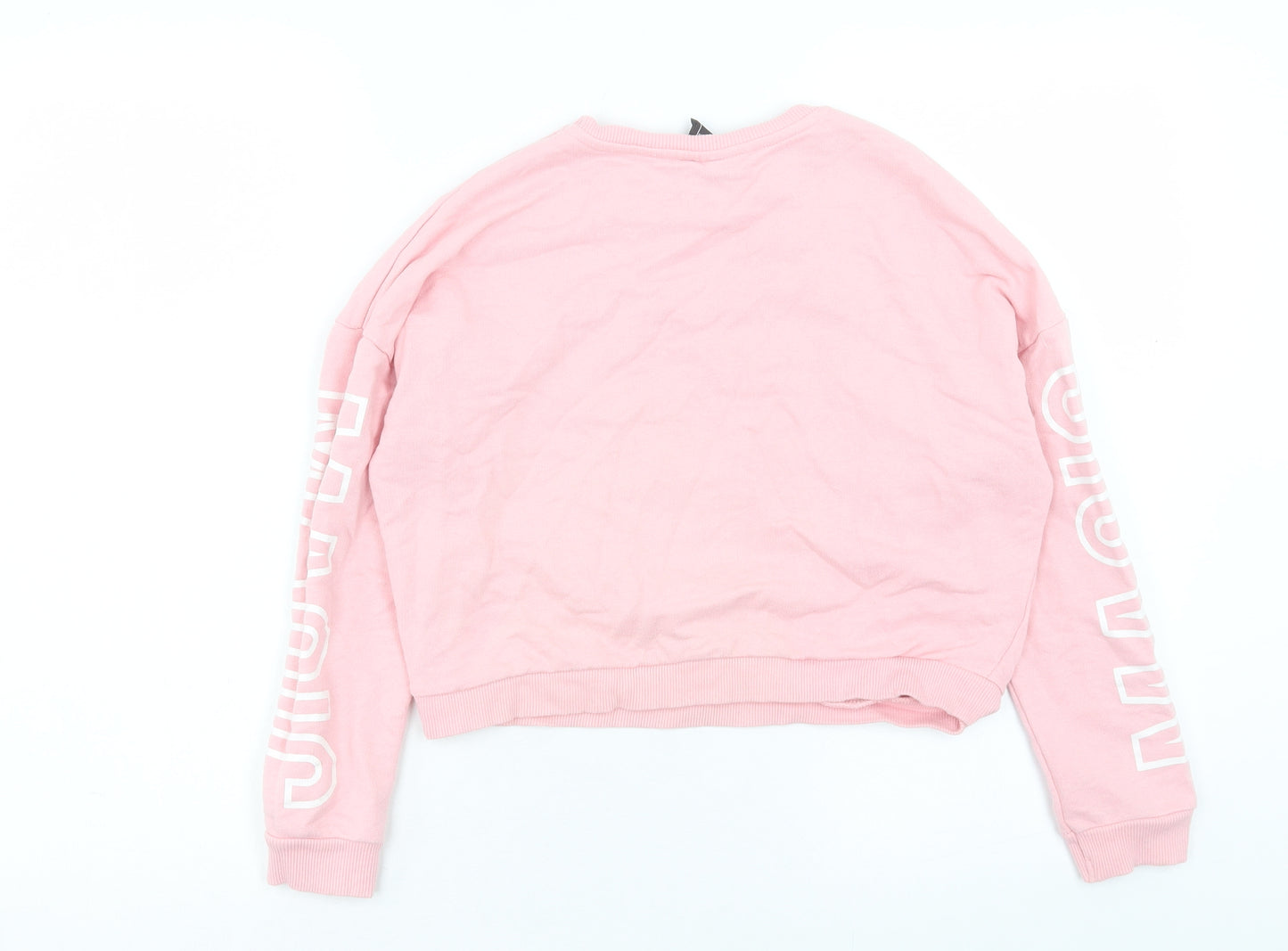 Primark Girls Pink Cotton Pullover Sweatshirt Size 10-11 Years Pullover - Unicorn
