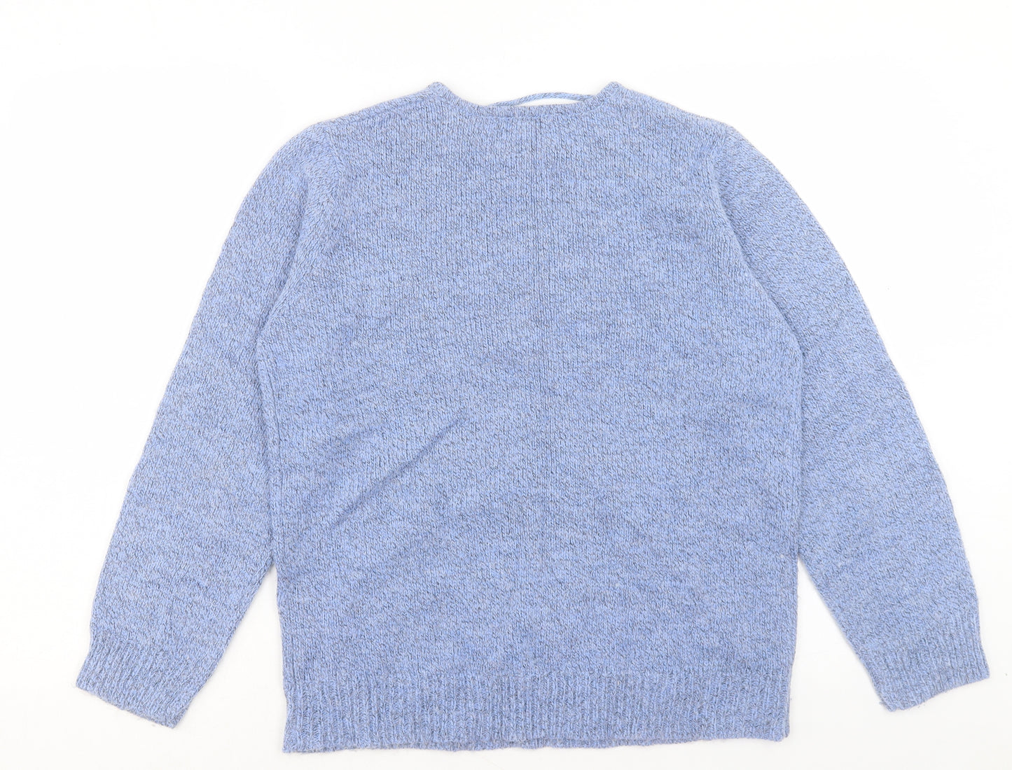 Damart Womens Blue Crew Neck Acrylic Pullover Jumper Size 14