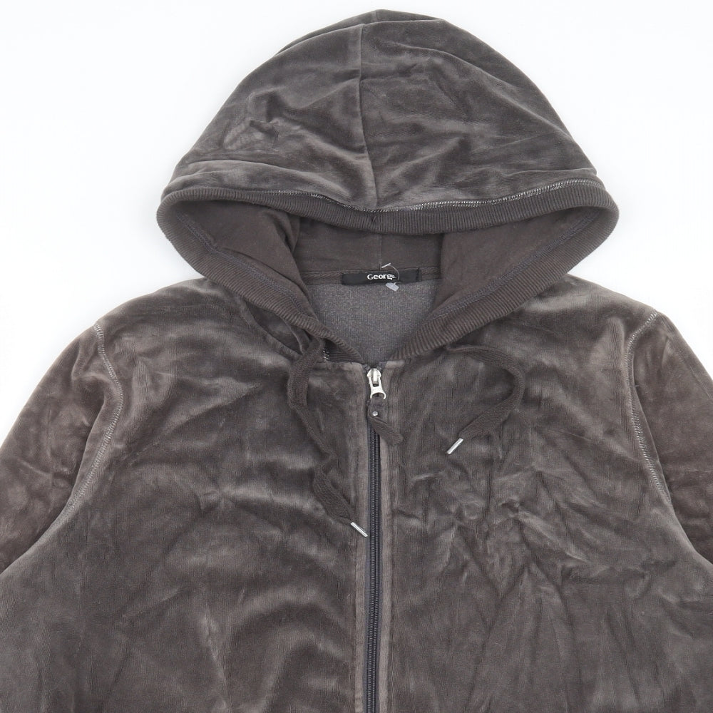 George Womens Grey Polyester Full Zip Hoodie Size 20 Zip