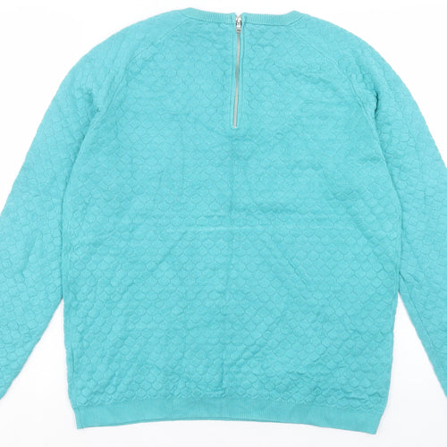 Papaya Womens Blue Crew Neck Viscose Full Zip Jumper Size 16