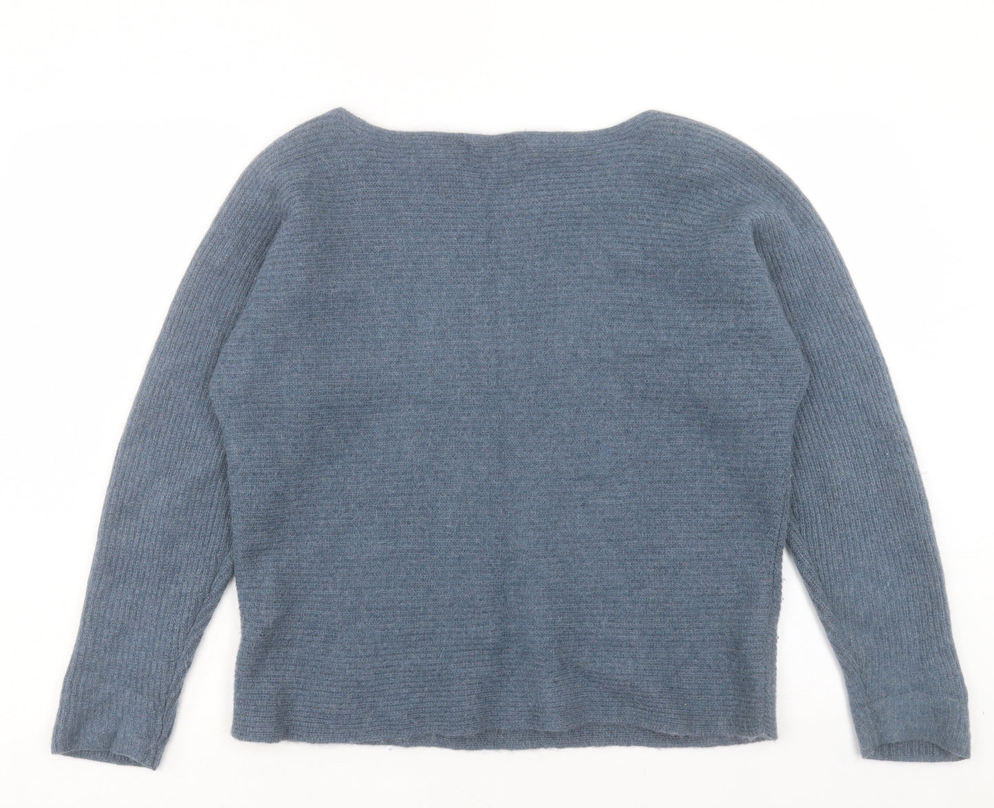 Peruvian Alpaca Co Womens Blue Boat Neck Alpaca Pullover Jumper Size M
