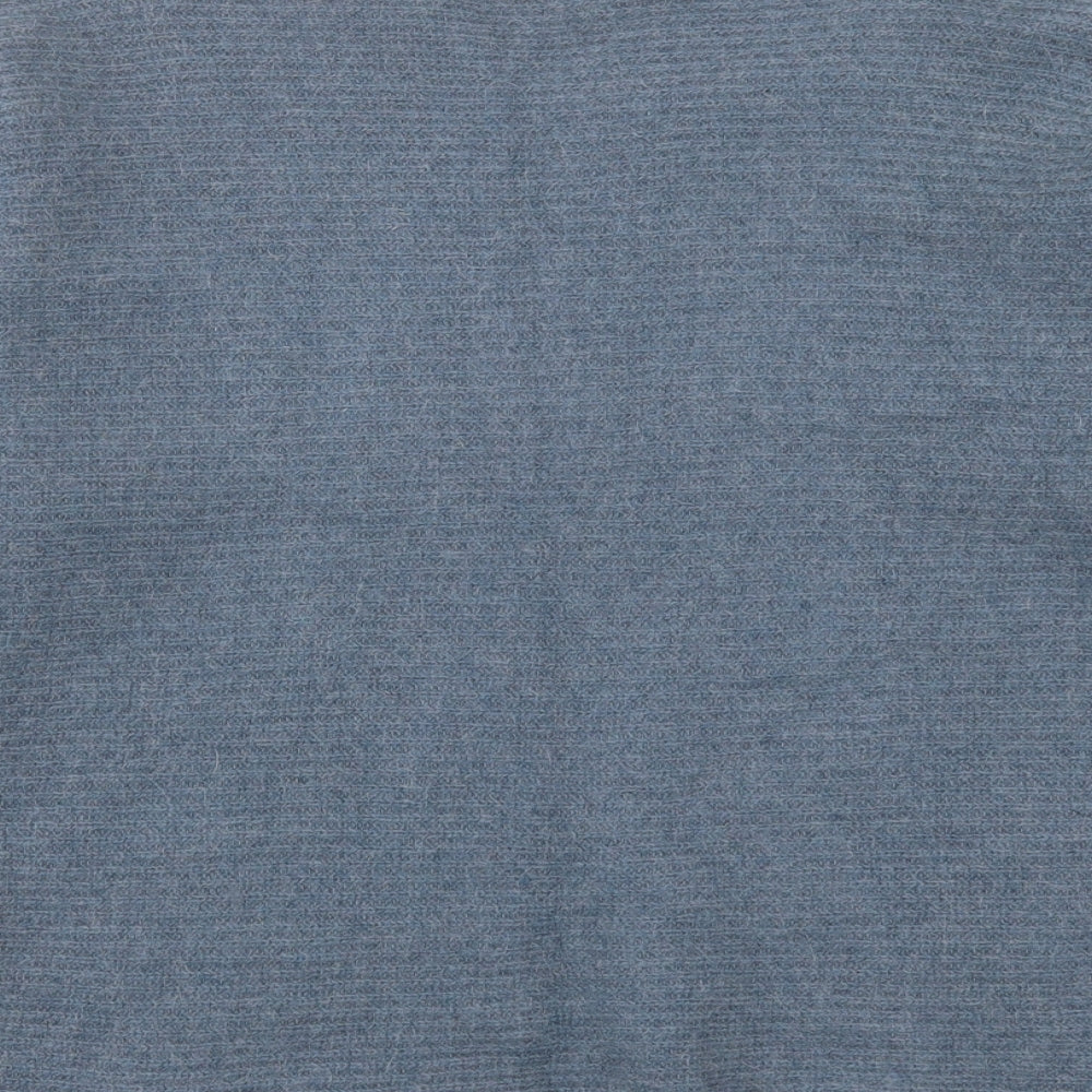 Peruvian Alpaca Co Womens Blue Boat Neck Alpaca Pullover Jumper Size M