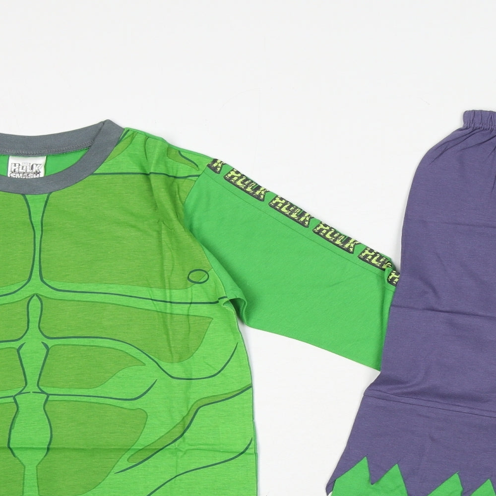 Marvel Boys Green Cotton Lounge Set Size 7-8 Years Pullover - Hulk, Marvel