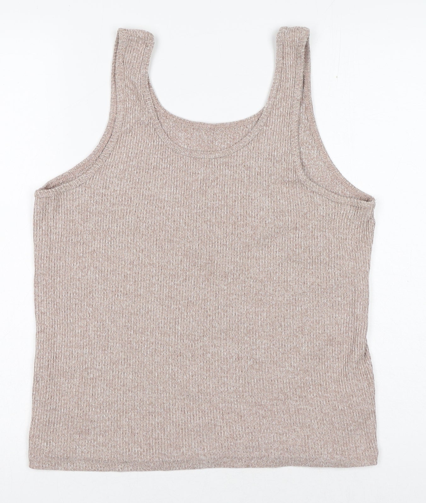 Primark Womens Brown Polyester Basic T-Shirt Size L Round Neck