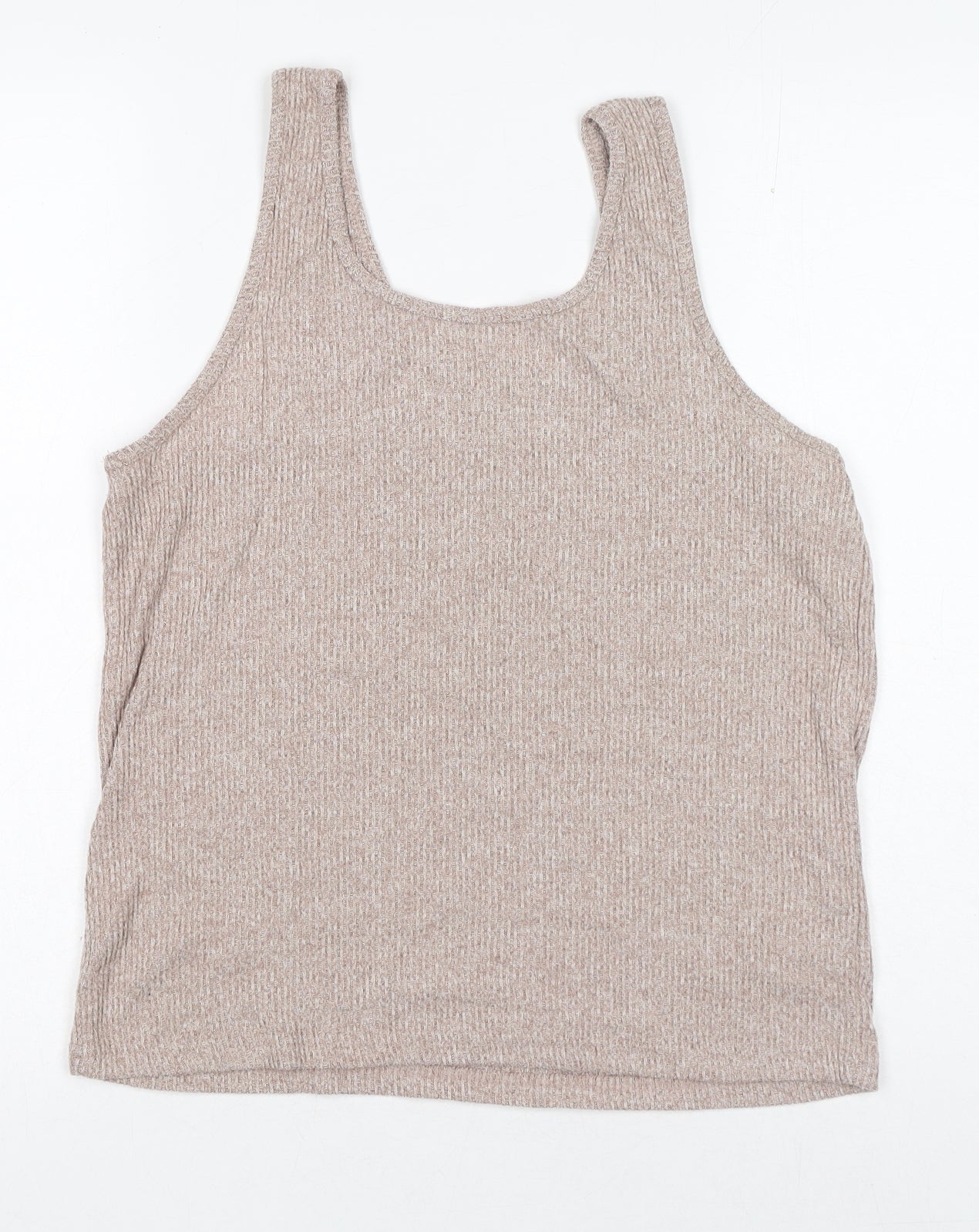 Primark Womens Brown Polyester Basic T-Shirt Size L Round Neck