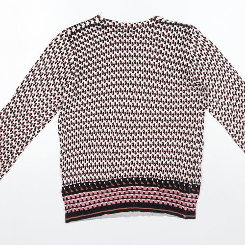 Principles Womens Multicoloured Geometric Viscose Basic T-Shirt Size 10 Crew Neck