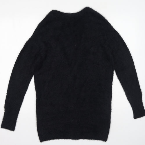 Primark Womens Black V-Neck Polyamide Cardigan Jumper Size 4 - Size 4-6