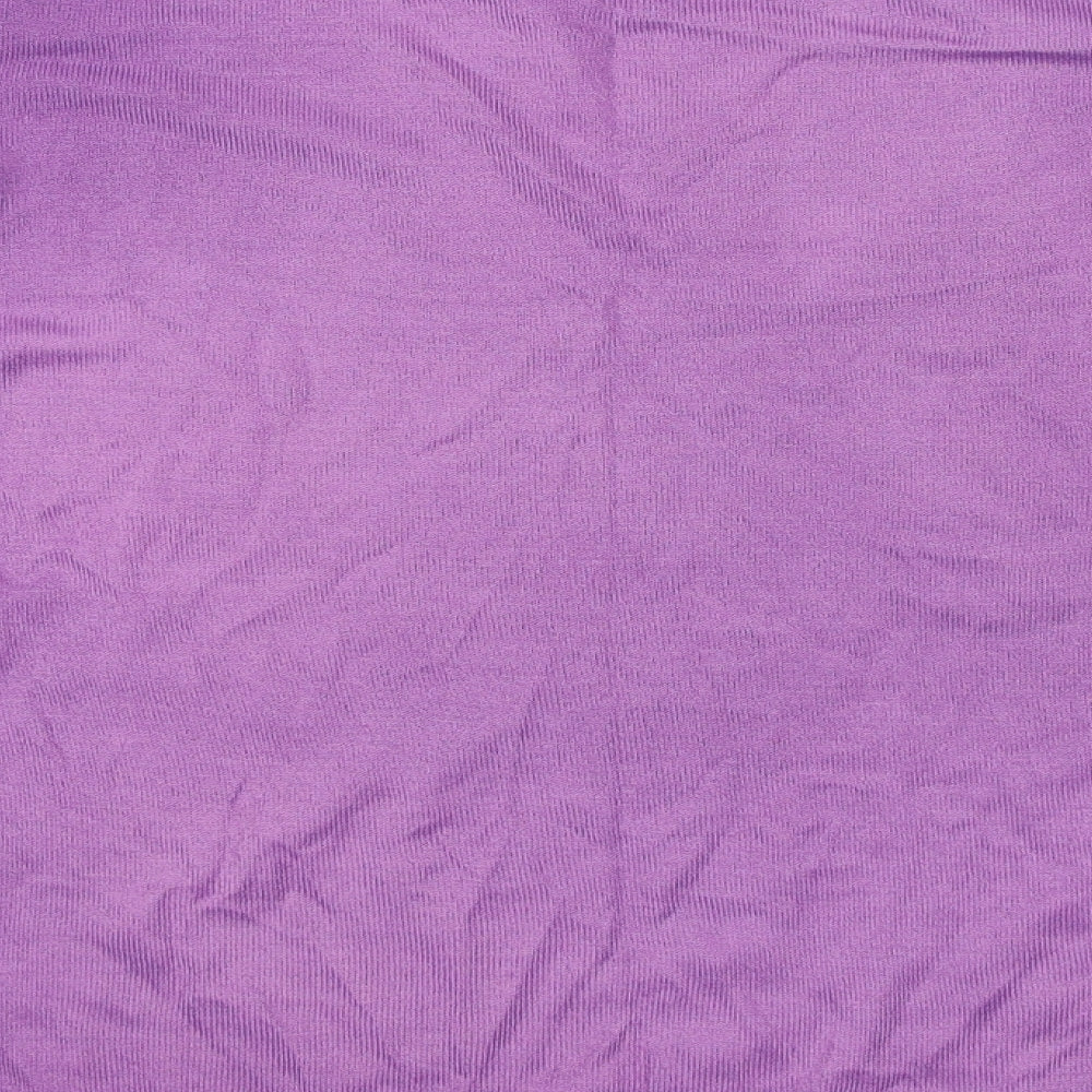 Marks and Spencer Womens Purple Acrylic Basic T-Shirt Size 14 Crew Neck