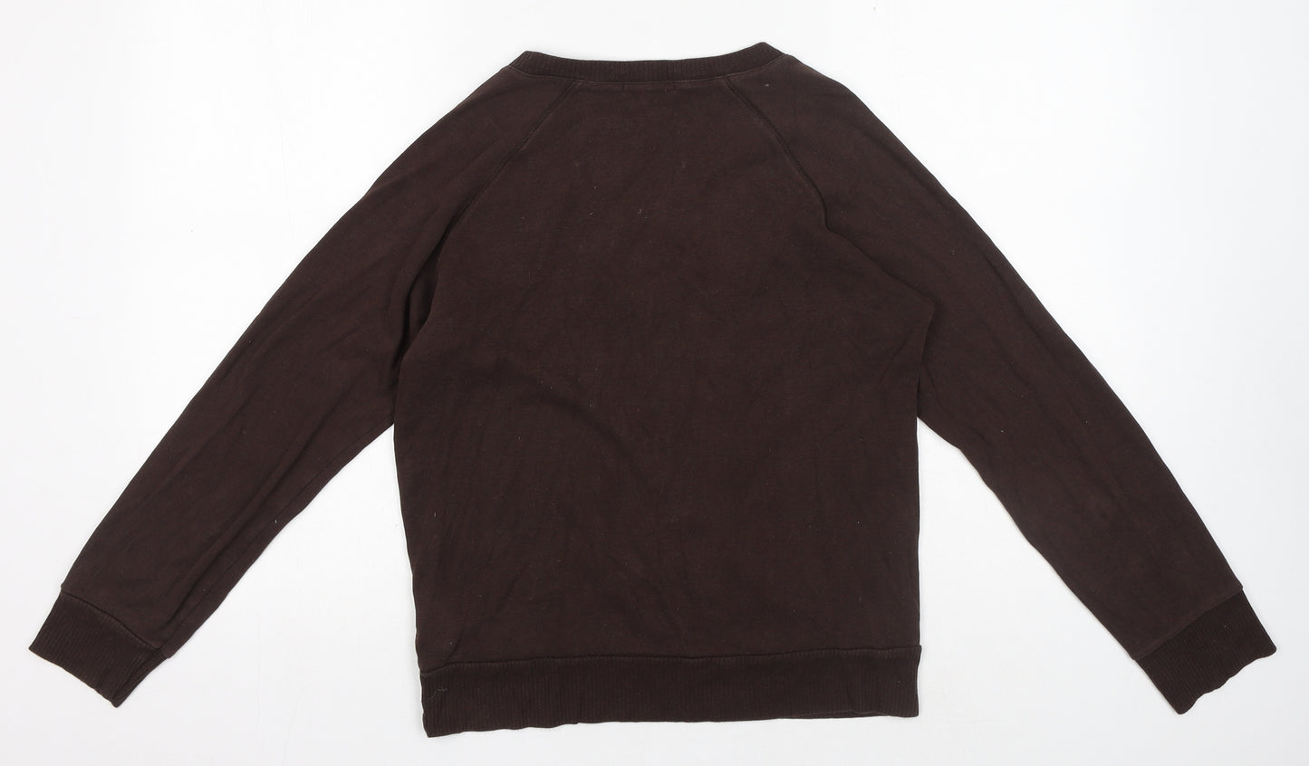 Topshop Womens Brown Cotton Pullover Sweatshirt Size 14 Pullover - V Neck