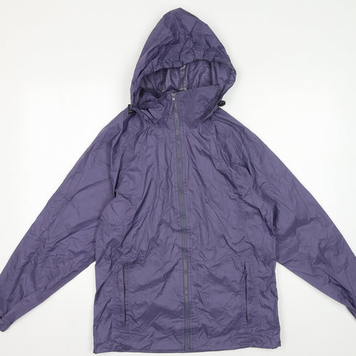 Preworn Womens Purple Rain Coat Coat Size S Zip