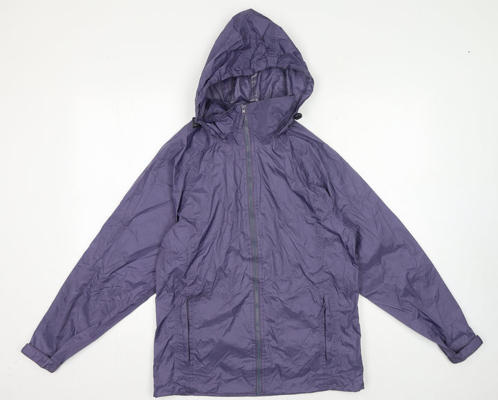 Preworn Womens Purple Rain Coat Coat Size S Zip