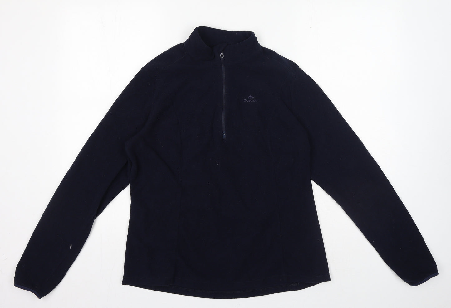 DECATHLON Womens Blue High Neck Polyester Pullover Jumper Size L - Fleece, Navy