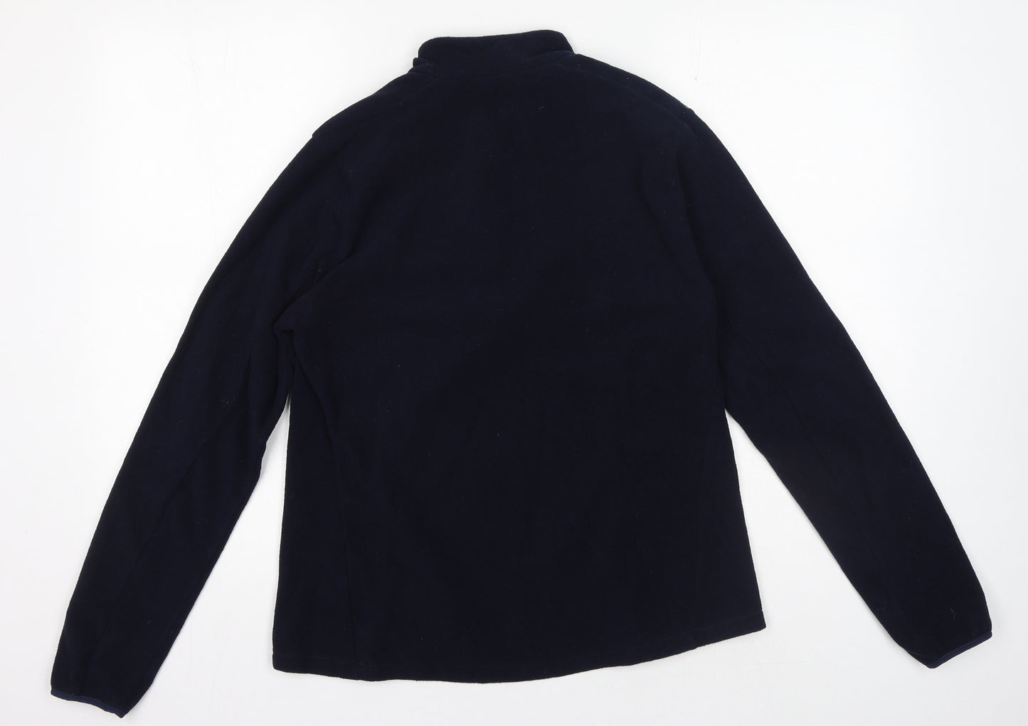 DECATHLON Womens Blue High Neck Polyester Pullover Jumper Size L - Fleece, Navy