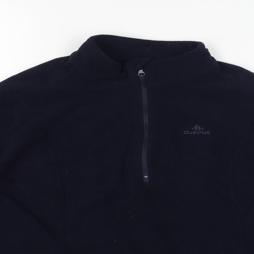 DECATHLON Womens Blue High Neck Polyester Pullover Jumper Size L - Fleece, Navy